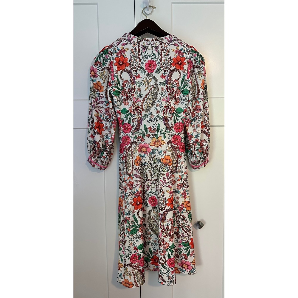 Hale Bob Los Angeles Jersey Floral Paisley V-Neck Midi Dress XS - Picture 2 of 3